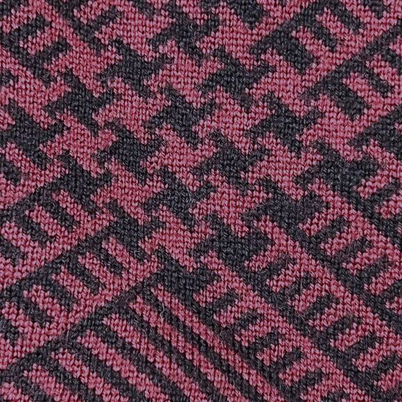 Mr. Turk Men's Size L Button Front Cardigan Sweater Trent Wool Maroon/Black - Picture 5 of 11